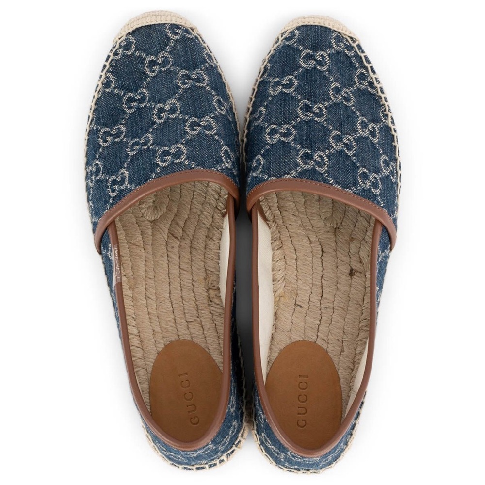 Gucci Pilar GG Supreme Canvas Denim Espadrilles - Picture 6 of 7